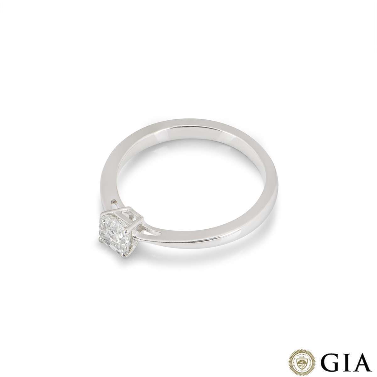 White Gold Asscher Cut Diamond Ring 0.50ct G/IF